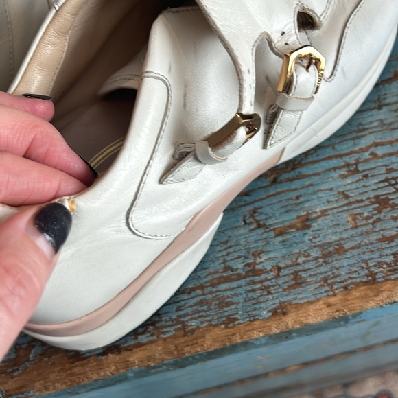 Tod’s White Leather Buckle Detail Sneakers Size 6.5 - Picture 7 of 12